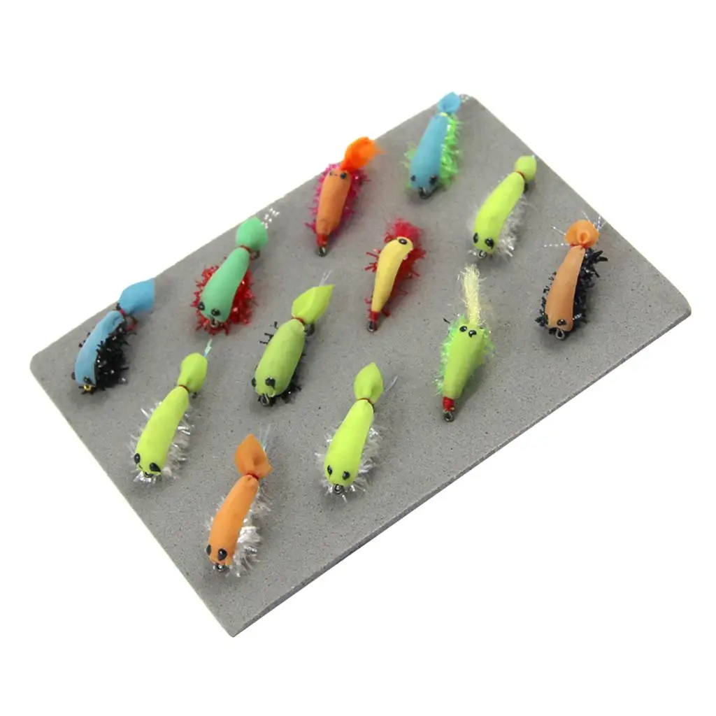12pcs  Fishing Lures Shrimp Flies Trout Salmon Flies Artificial Insects Made Of High Quality High Carbon Steel And Feathers