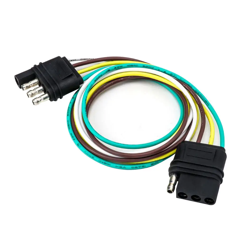 4- Trailer Light Wiring Harness Extension Flat 24`` Wire Connector