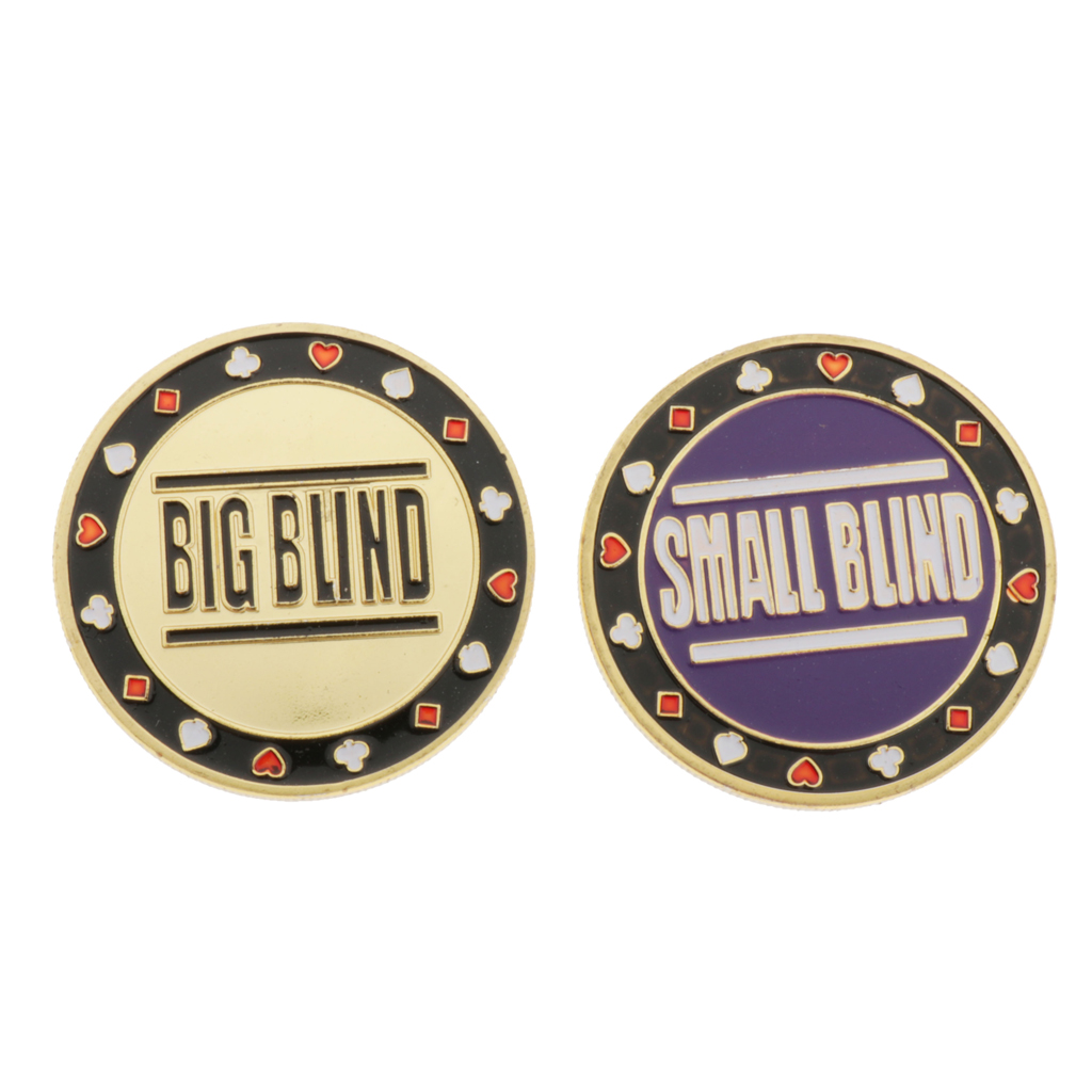 2Pieces Metal Dealer Button Chips Blind Texas Holdem Roulette Game Accs