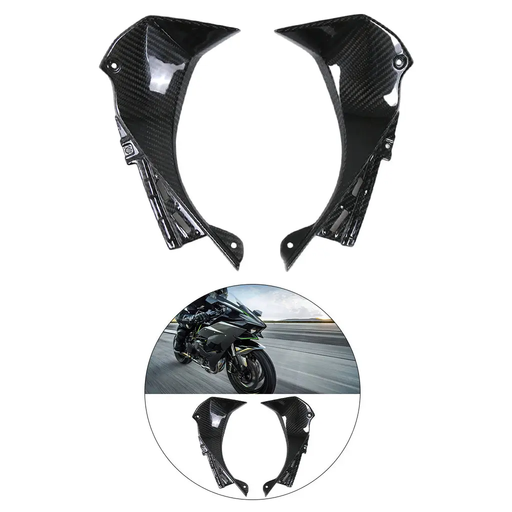 2Pcs Motorcycle Front Fairing Carbon Fiber Protectors Winglet Fit for Kawasaki ZX6R 2019-2020 Parts Modification Accessories