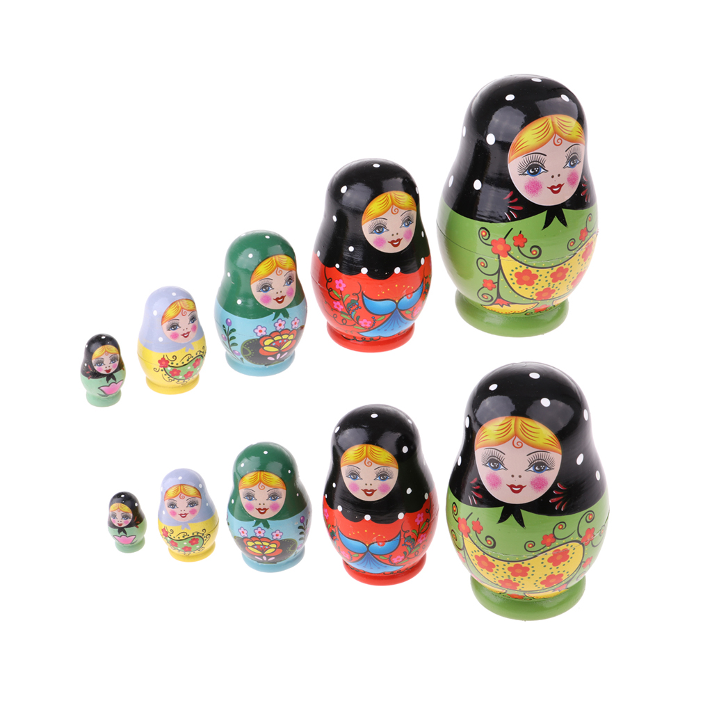 Wooden Russian Nesting Dolls Babushka Matryoshka Craft Home Decoration