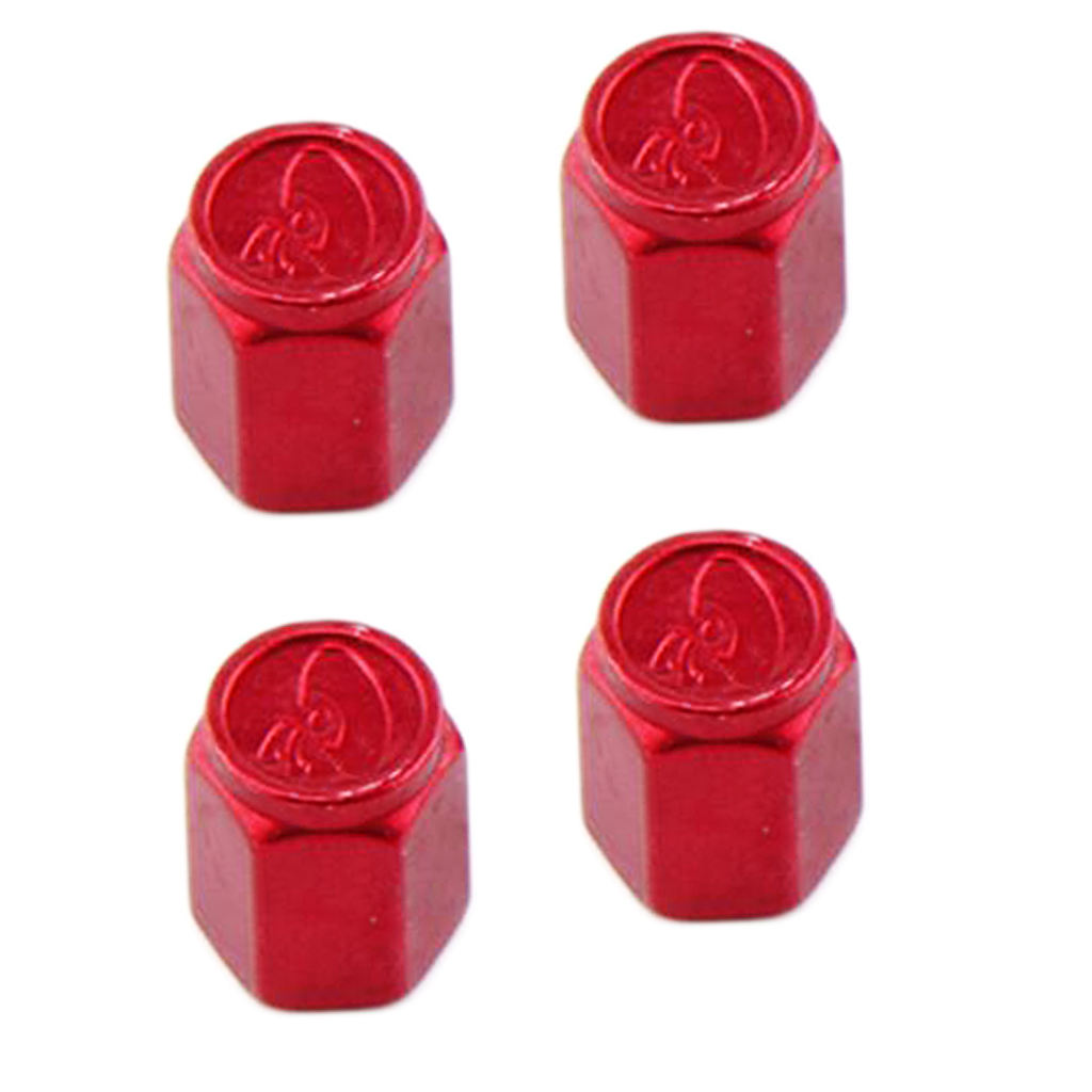 4 Pieces Alloy Tire Stem Valve Caps Dust Cover for Car Motorcross ATV - Red
