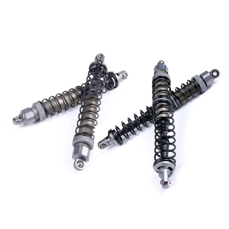 L422 RC Buggy Alloy Shock Absorbers 1/5 Scale 220mm Silver Black Spring 4 No Oil 