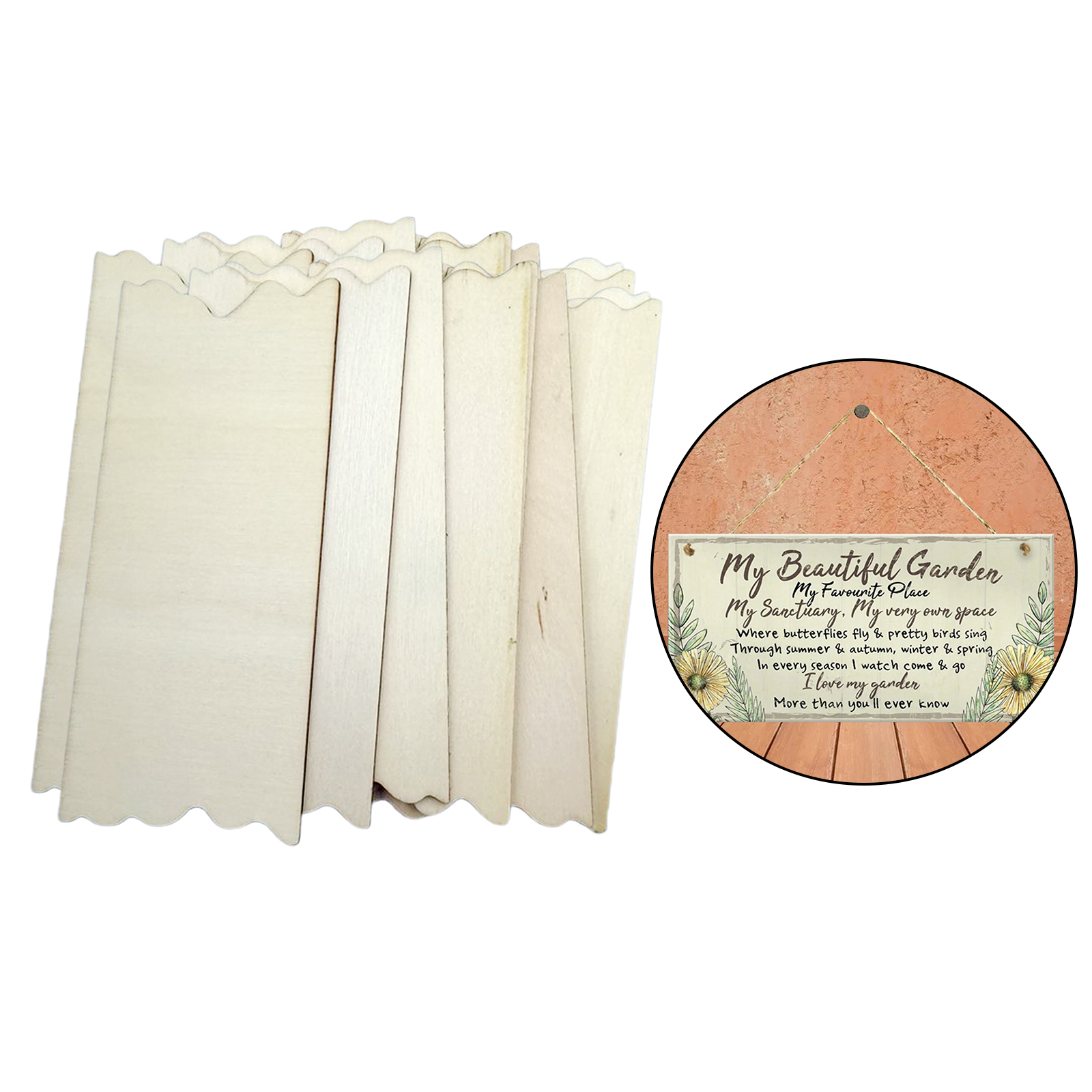 24Pack Unfinished Wood Plaques Cutout Wooden Sign Board DIY Crafts Ornament