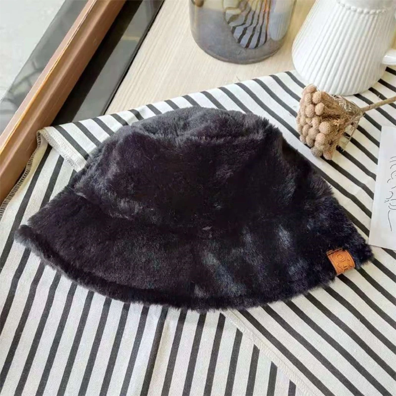 Casual Leopard Print Bucket Hat Warm Thick Fisherman Hat Gift for Boy/Girlfriend men's bomber hats