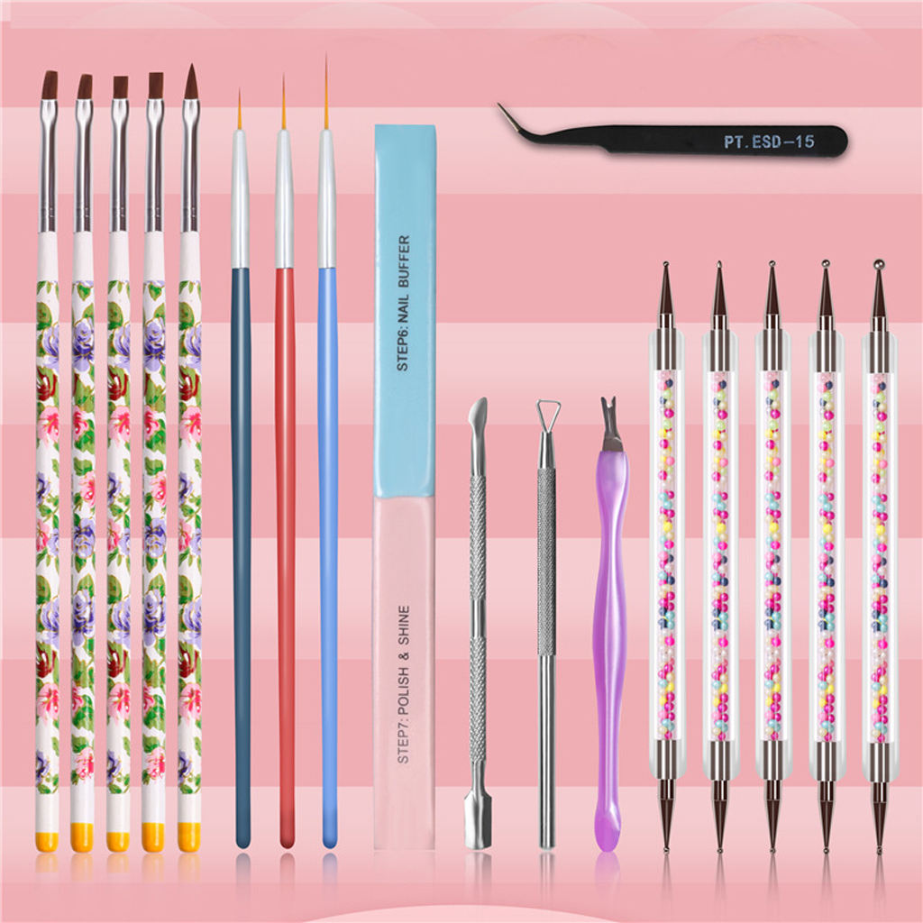 14pcs / Kit Nail Art Manicure Brushes Painting Pens Detail Nails Nail