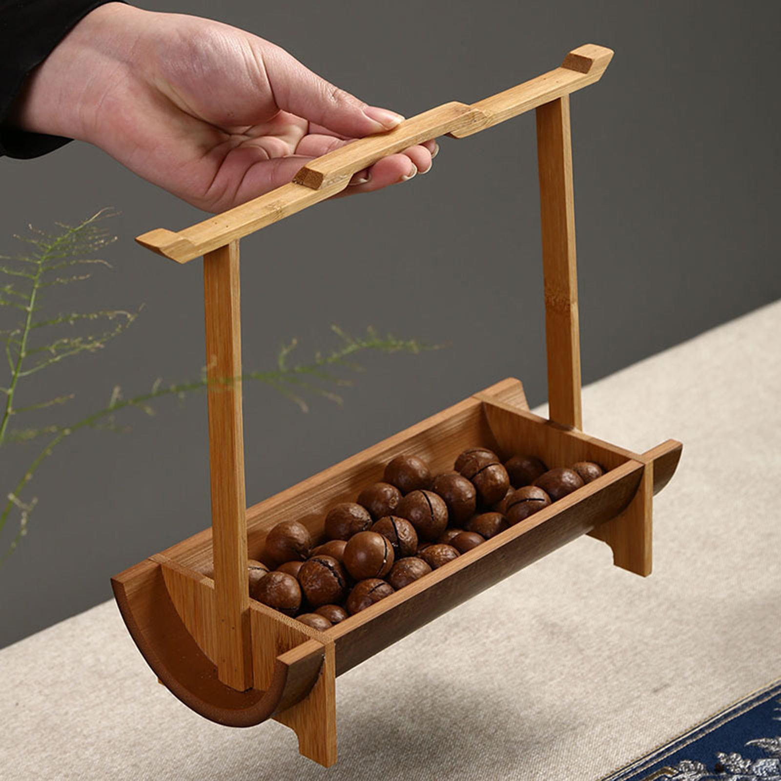 Bamboo Dried Fruit Bowl Serving Tray Japanese Style Snack Dish Creative Food Candy Nuts Baskets Sushi Shop