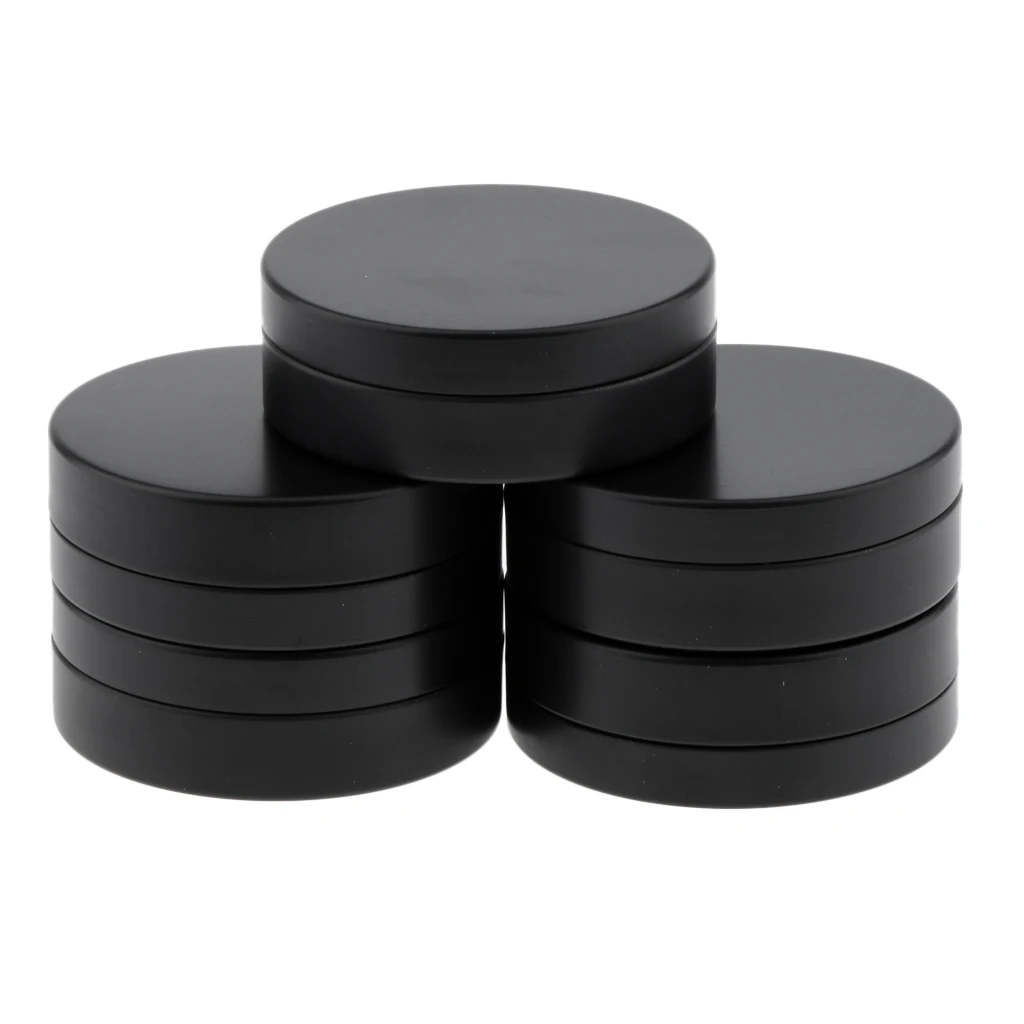 5Pcs 100ml Black Aluminum Round Lip Balm Tin Storage Jar Containers for Makeup