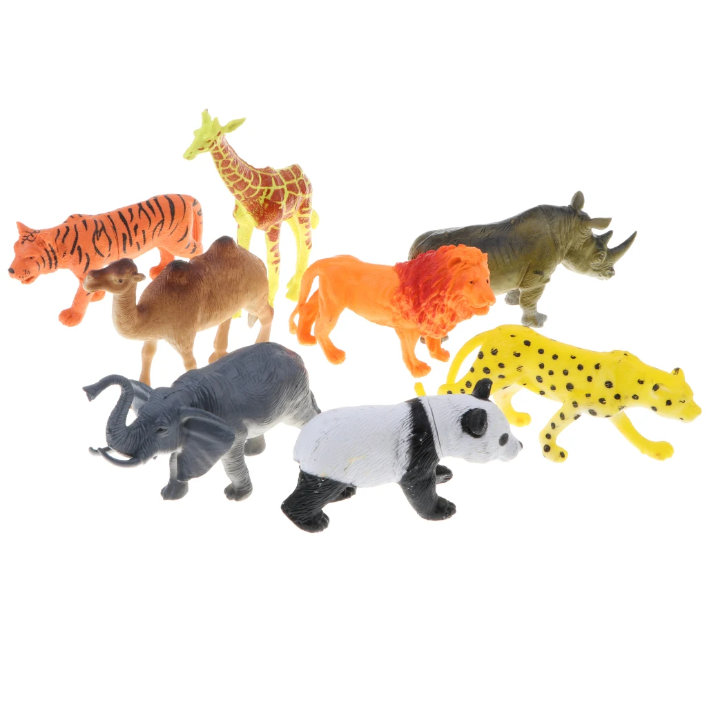 8pcs Plastic Zoo Animals Model Figures Kids Girls Boys Party Bag Fillers