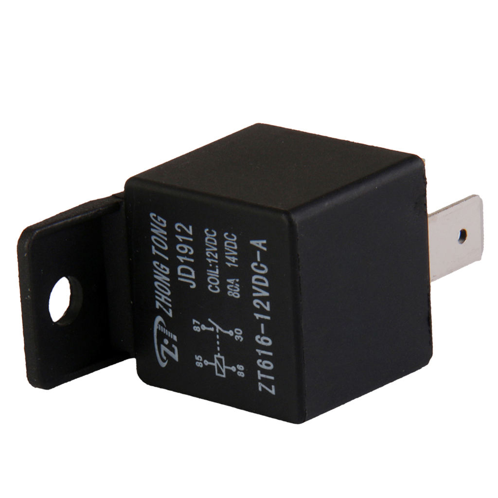 Car Truck Auto Automotive DC 12V 80A 80 AMP SPST Relay Relays 4 Pin Domelight Supervision Trunk Release Polarity Change
