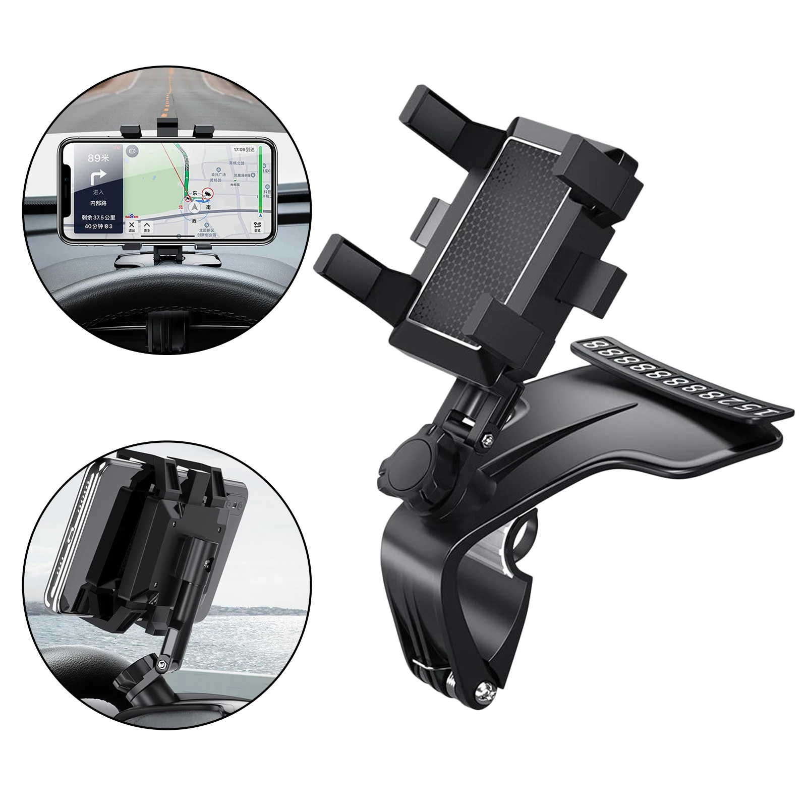 360 Car Mobile Phone Holder Stand Mount Clip Adjustable Easy To Switch