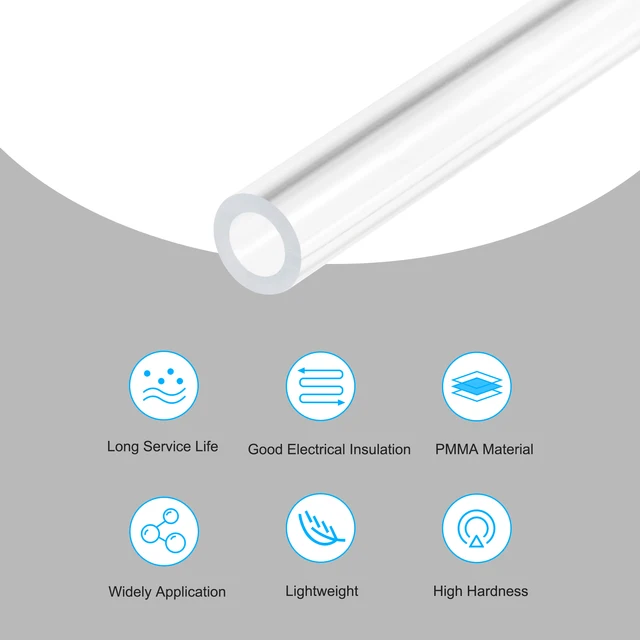 Tube acrylique transparent PMMA, tuyau rond, tubes droits creux en  plexiglas, longueur 350mm, 45mm-100mm, OD 35mm-96mm, ID, 1PC - AliExpress