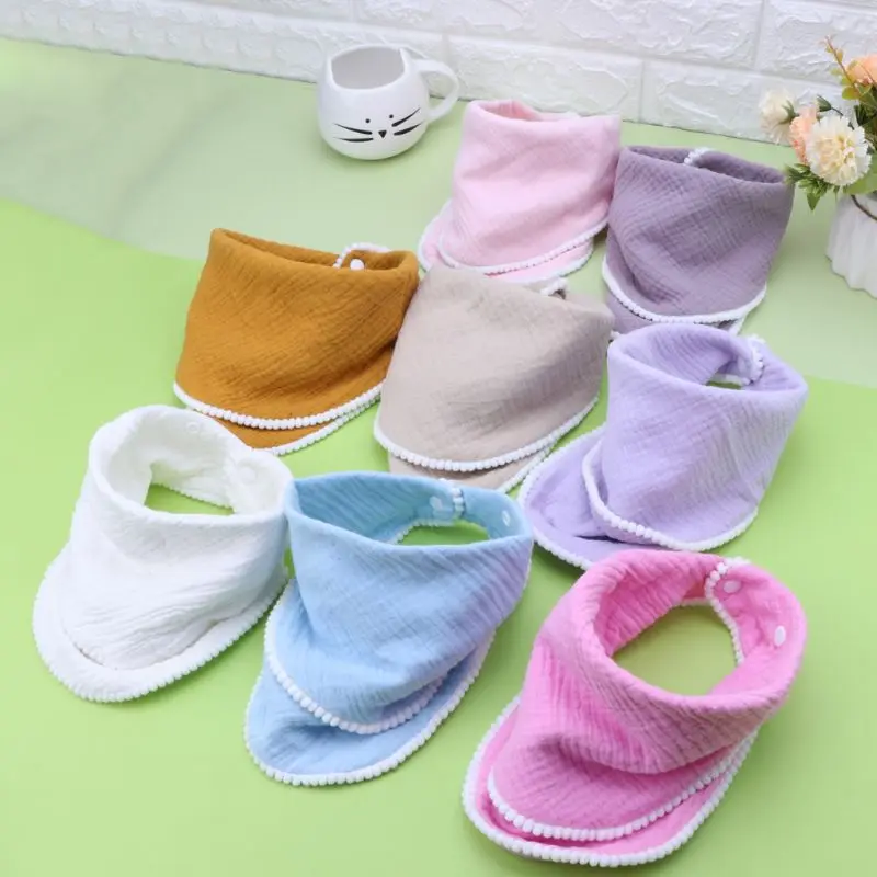 Baby Burp Cloths Cotton Gauze Muslin Baby Bib Bandanas Soft  Towel Scarf 