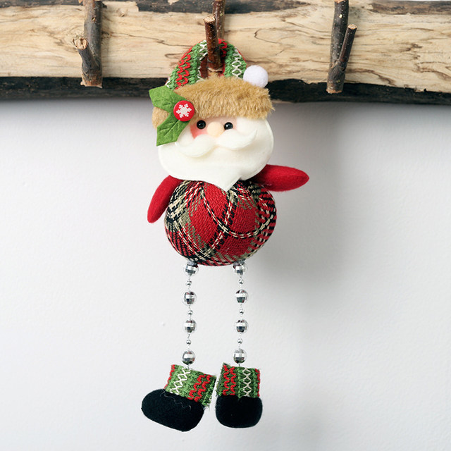 5pc/3pcs Christmas Plaid Fabric Bead good Leg Pendant Christmas Tree Decoration。rif