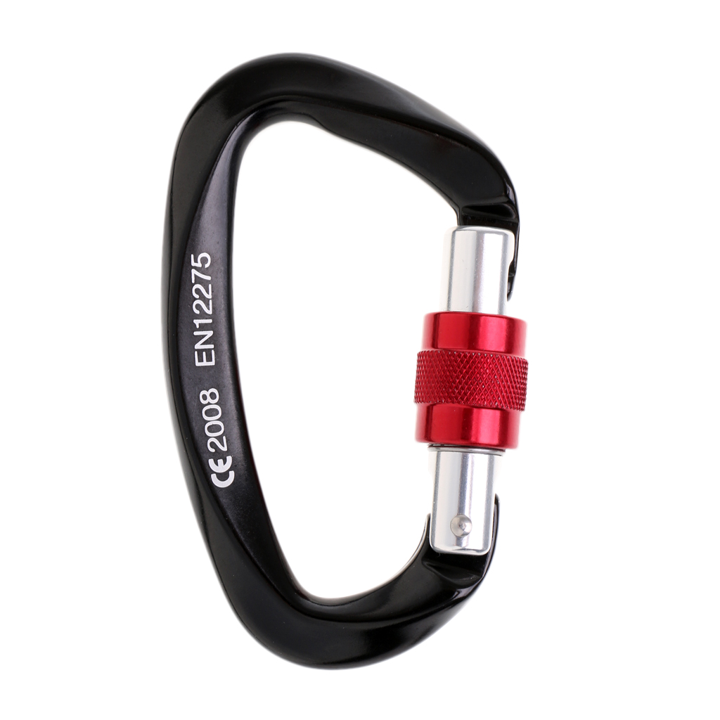 25KN Screwgate Multipurpose Locking Carabiner Rock Climbing Mountaineering Caving Dog Clip Hammock Hook