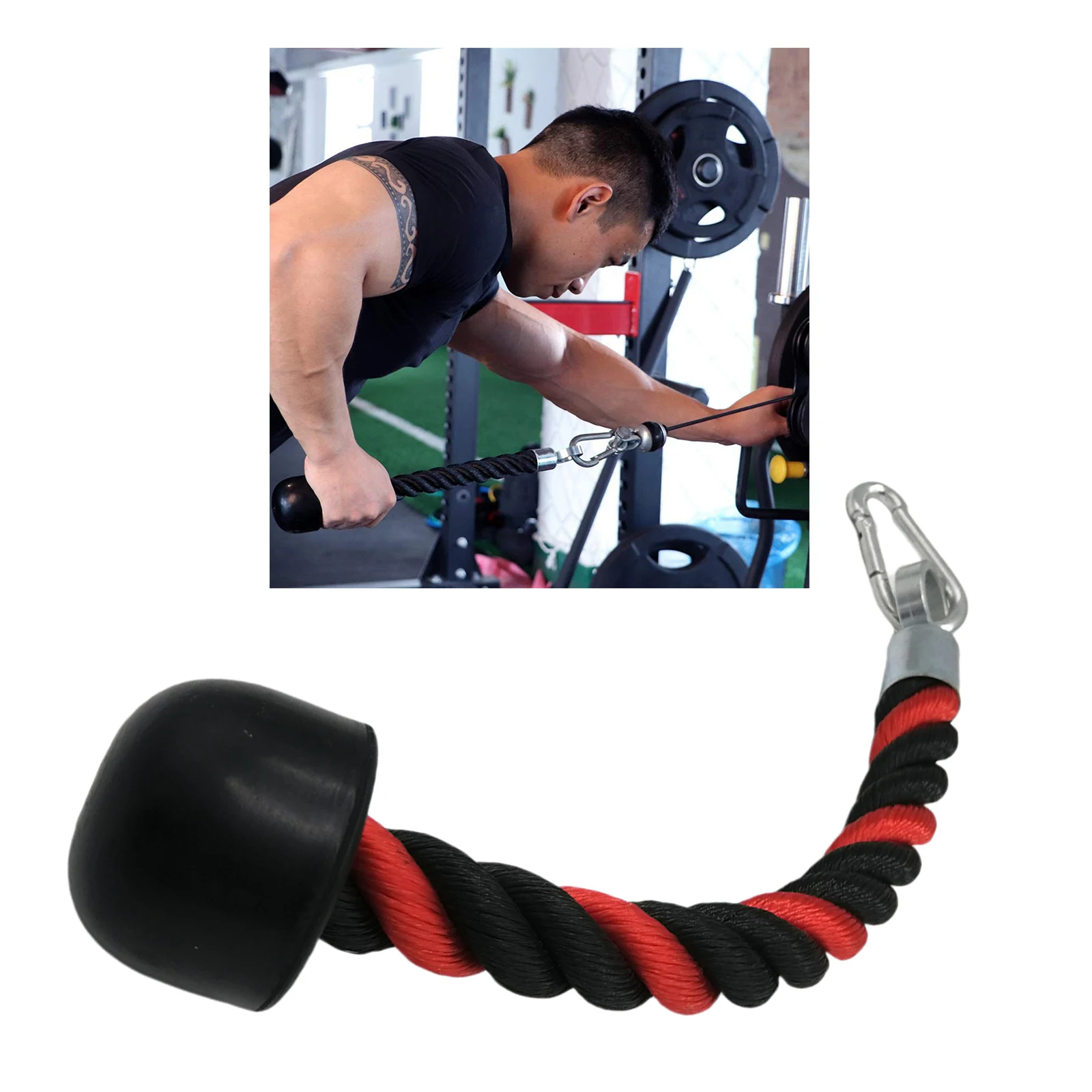 Triceps Rope Training Pull Down Ab Muscle Crunches Cable Gym Fitness Handle