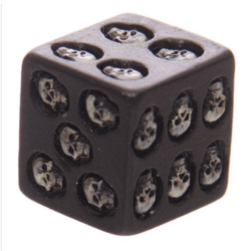 5Pcs Black Resin Skull Dice Six Sided D6 Dice 3D Skeleton Board Game Party Toys
