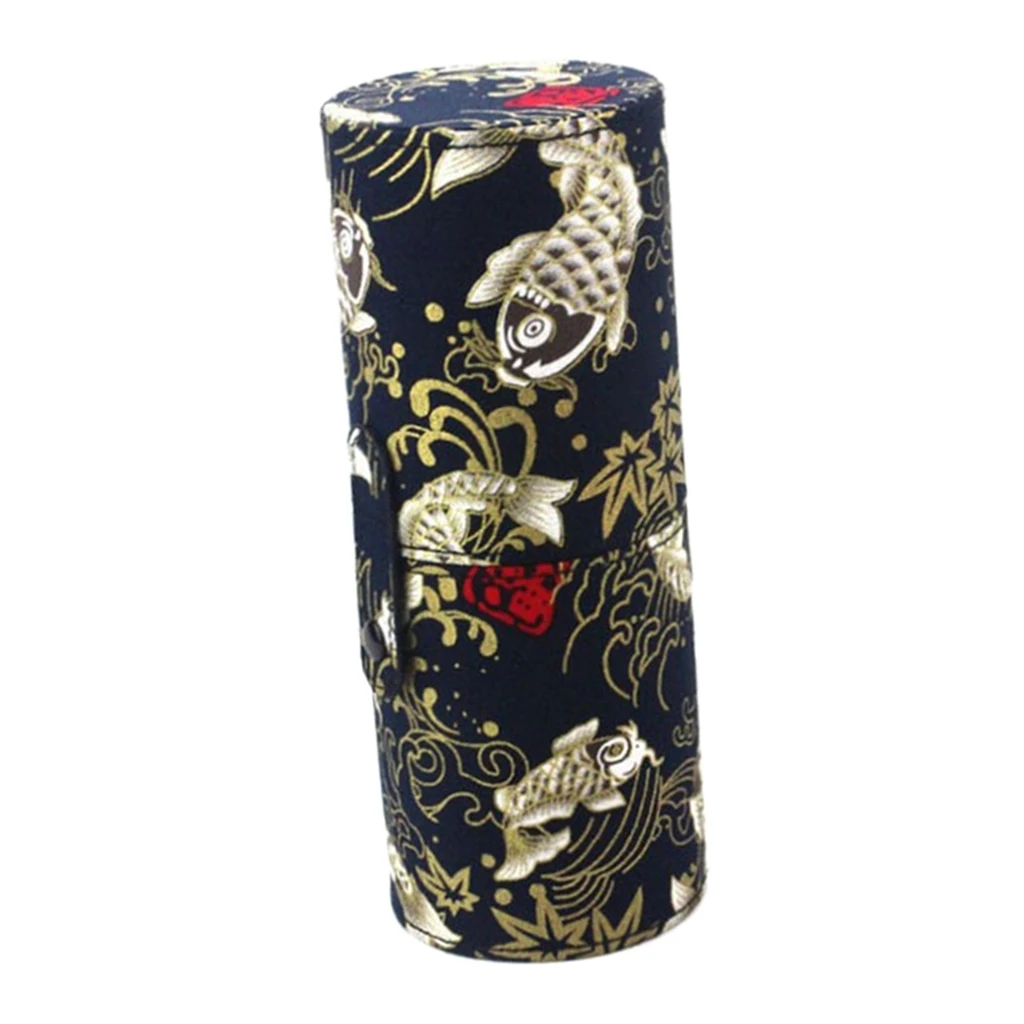 Travel Koi Printed Cloth Makeup Nail Art Brushes Cosmetics Holder Case Container