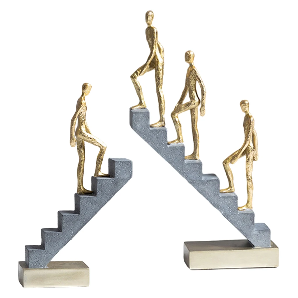 Abstract Go Up Stairs Thinker Sculpture Modern Figurine Statue for Home Office Table Decor Ornament