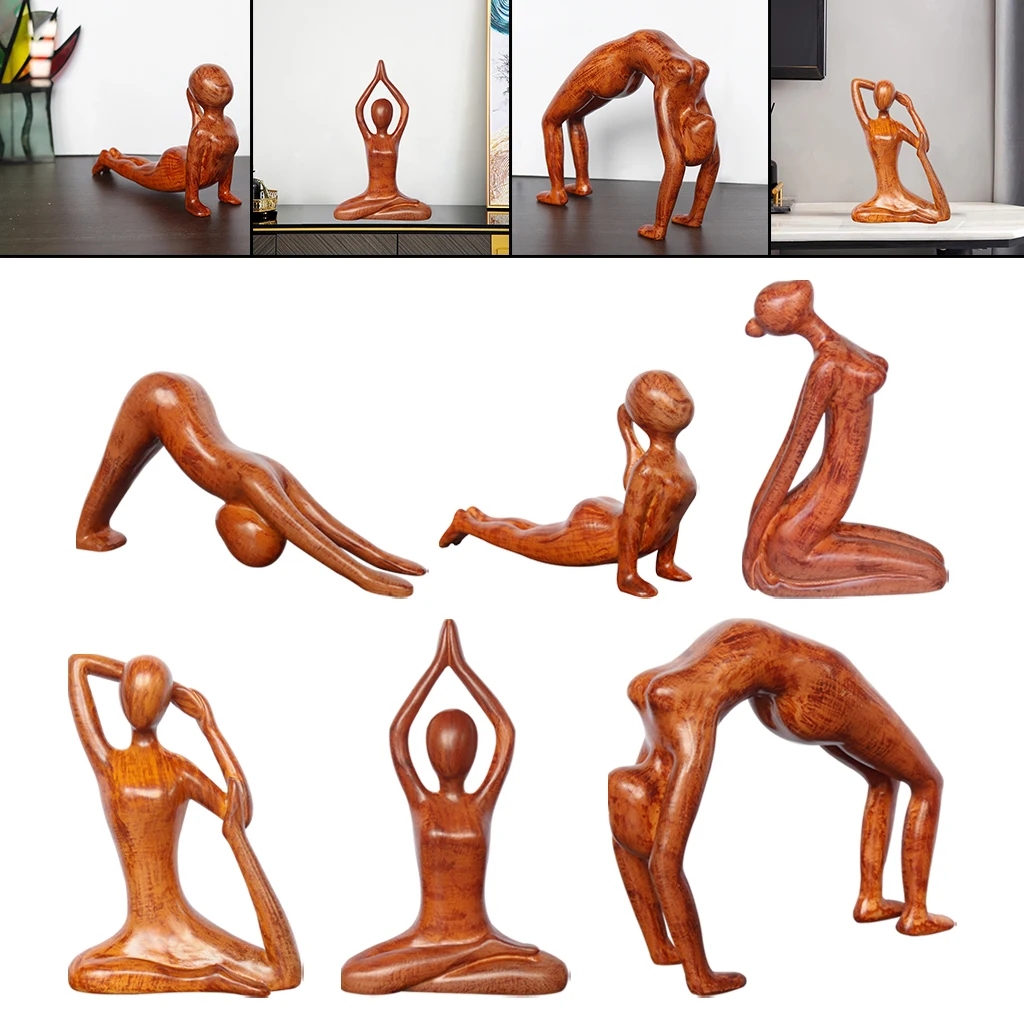 Home Decorative Yoga Pose Yoga Figurine Statue, Meditation Room Yoga Instructor Collection Gifts for Yoga Lovers Women