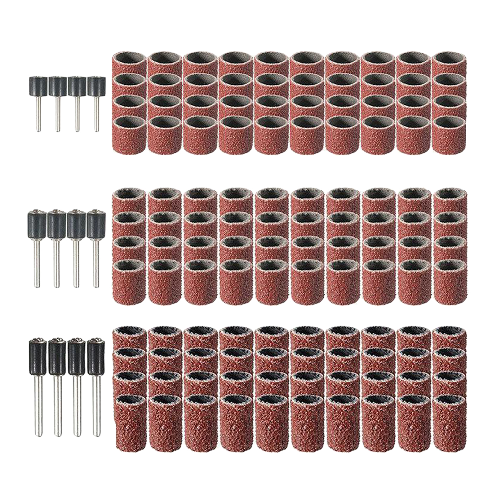 102PCS/ 132PCS Sanding Bands Sanding Band Drum Grit Sandpaper + Mandrel For Sand Shape Groove Woods Fiberglass Rotary Tool