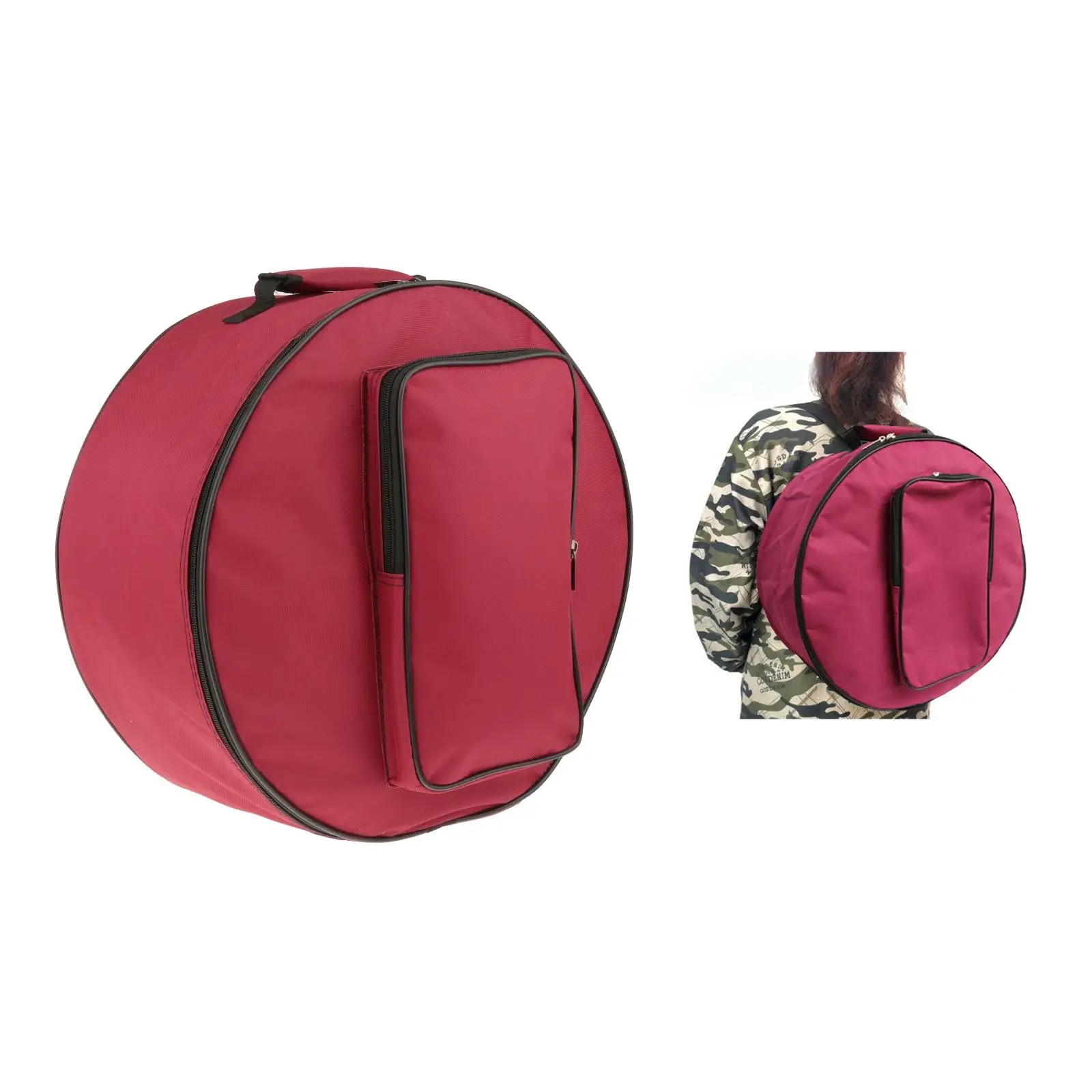 Snare Drum Bag Backpack Case Storage Bag with Shoulder Strap Outside Pockets Instrument Parts