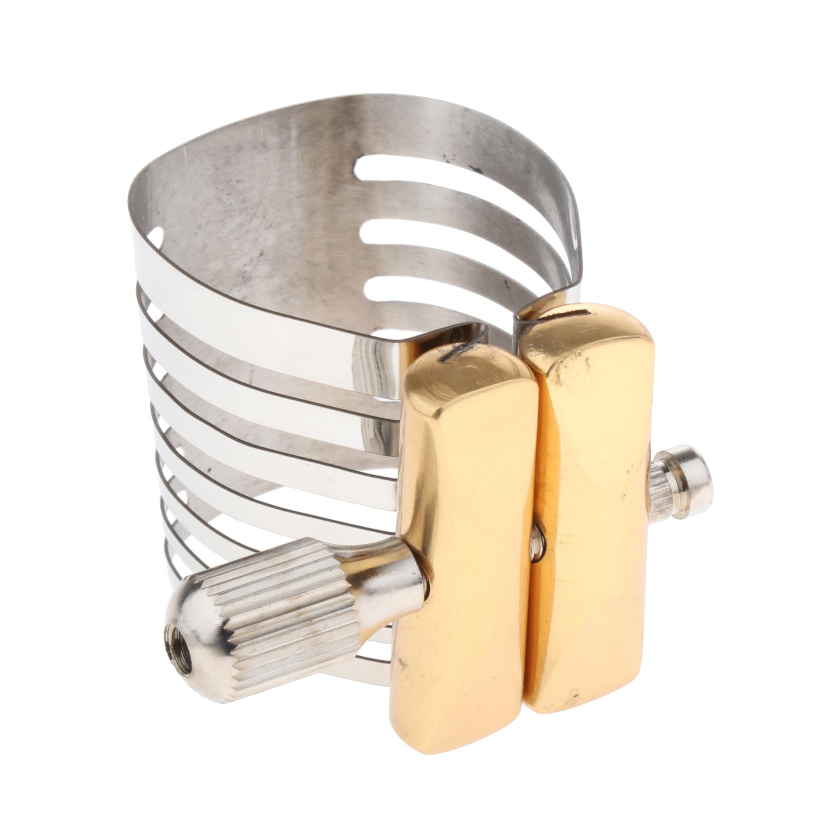 Alto Tenor Sax Saxophone Ligature Silver Lacquered Metal Durable Sturdy