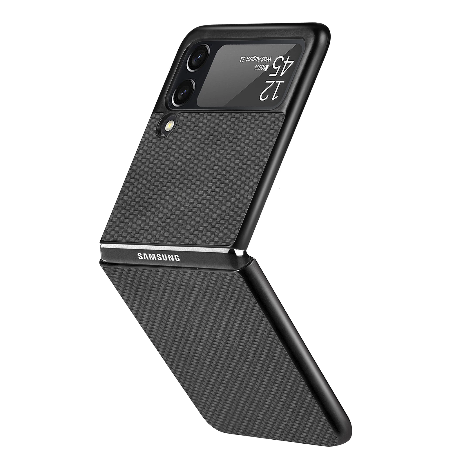 kawaii phone case samsung Luxury Carbon Fiber Slim Case for Samsung Galaxy Z Flip 3 5G Flip3 Anti-knock Phone Protective Cover Coque for Samsung Z Flip samsung silicone case