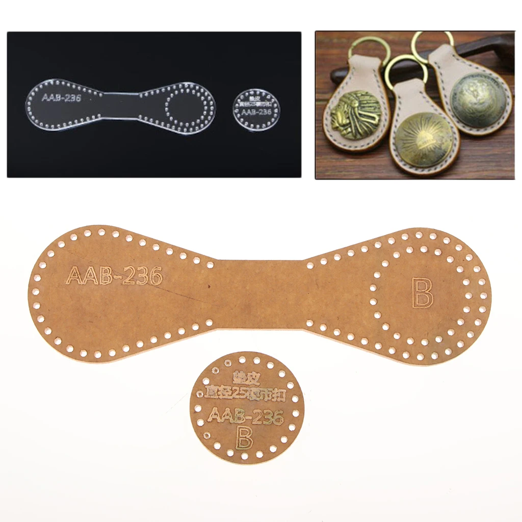 1 Set Clear DIY Acrylic Templates Leathercraft Tool Sets for quilting or making Handmade Leather Keychain Leather Crafts