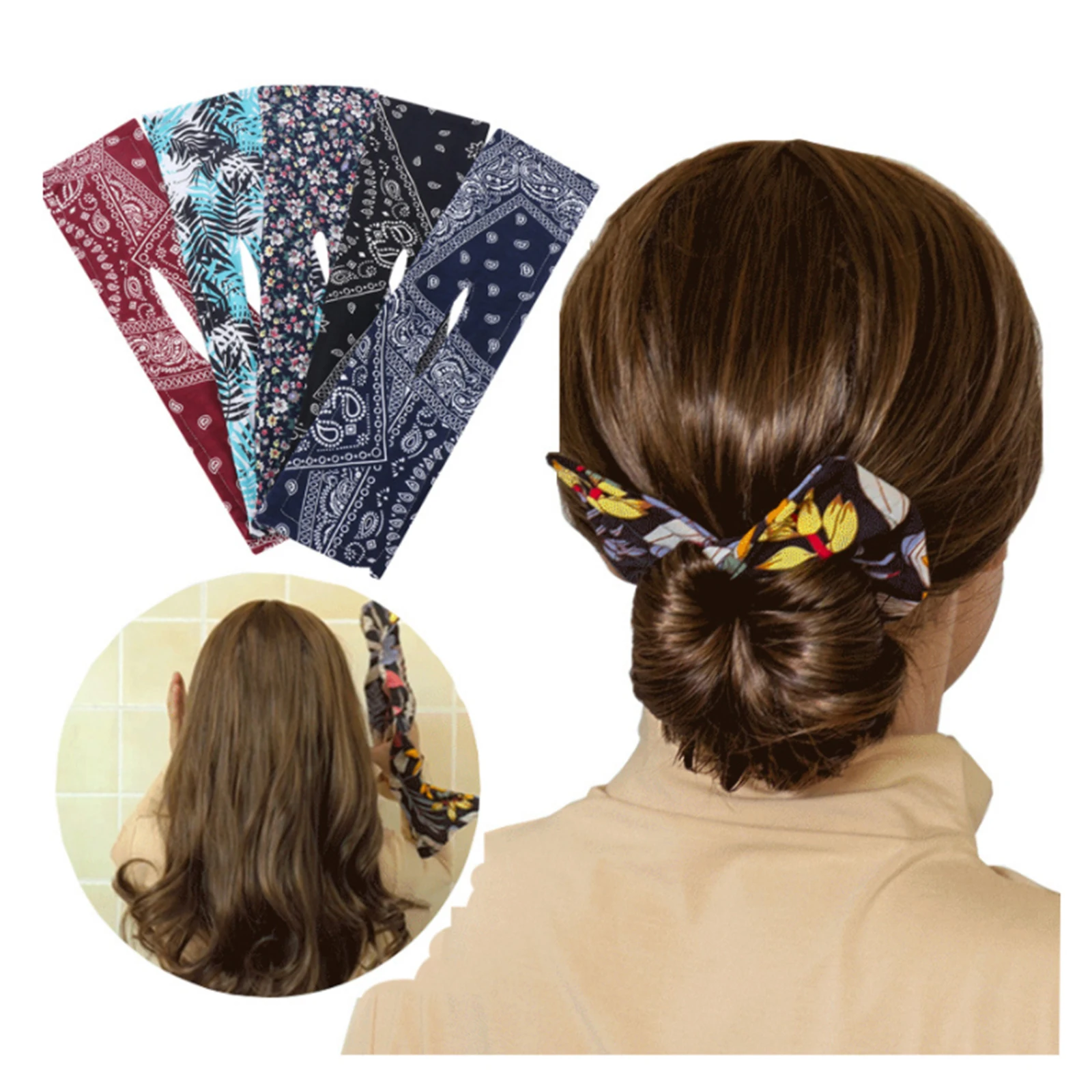 Women Summer Knotted Deft Bun Hair Bands Headband Braider Maker Accessories