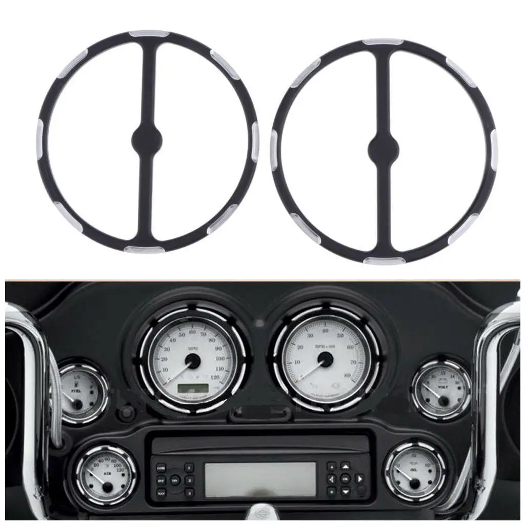 2pcs Speaker Ring Horn Grill Trim Round Caps Compatible for Harley Touring Trike 1996-2013 Motorbike