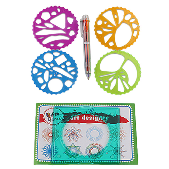 DIY Spiral Art Drawing Toys Set Spirograph Stencil Geometric Ruler