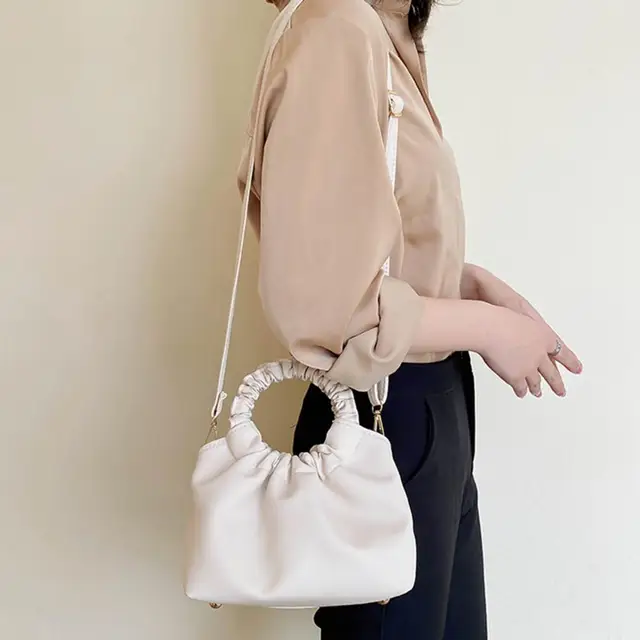 Pleated Cotton Down Feather Tote Bag 2021 New Korean Ring Handle Soft PU  Large Capacity Ladies Handbags Female Big Shoulder Bag - AliExpress
