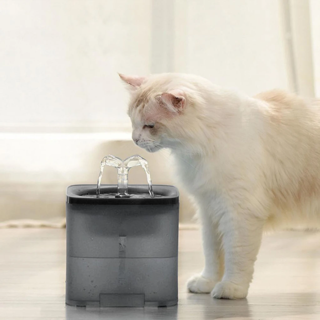 Cat Water Fountain, Dog Water Dispenser, 2.0L Drinking Fountains Bowl for Cat and Small Dogs, Multiple Pet