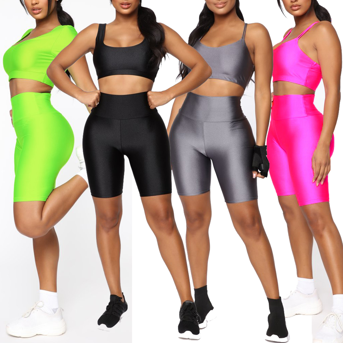 Women's Wet Look Elastic High Waist 