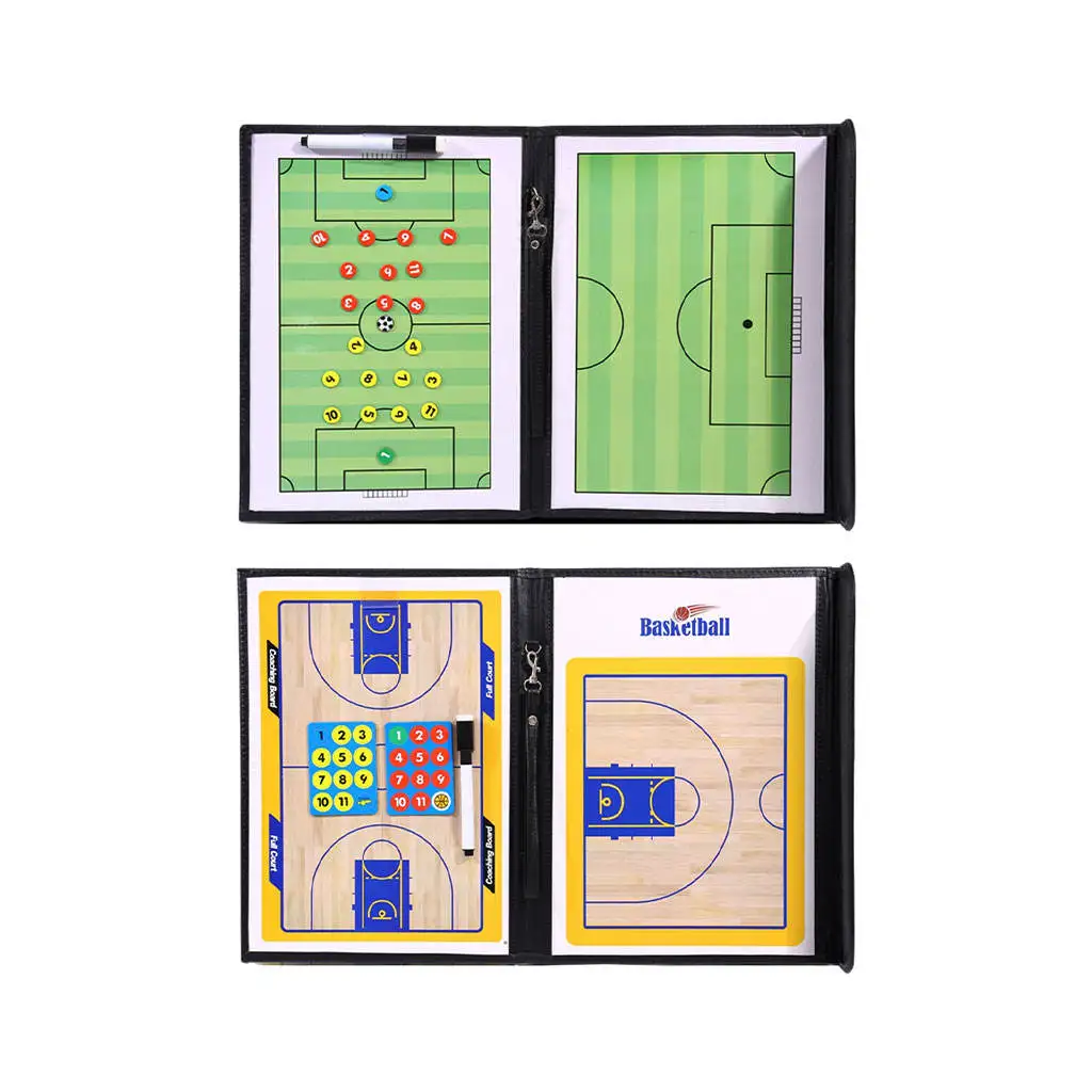 Portable Basketball Soccer Coaching Board Coachs Tactical Board Foldable Magnetic Tactic Training Tactics Clipboard