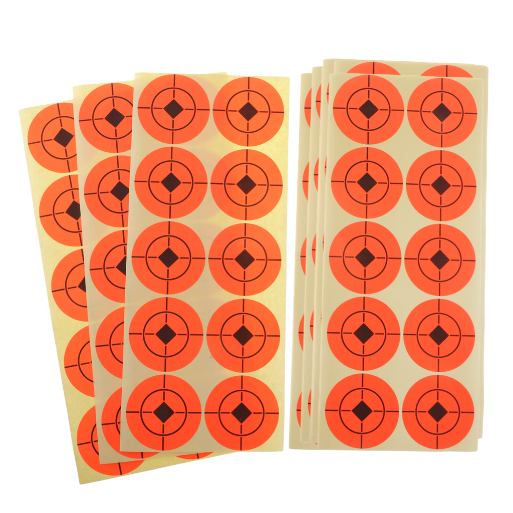 25 Sheet Paper Targets Self-adhesive Target Stickers Outdoor Pratice Accessories for Shooting Hunting Archery Orange