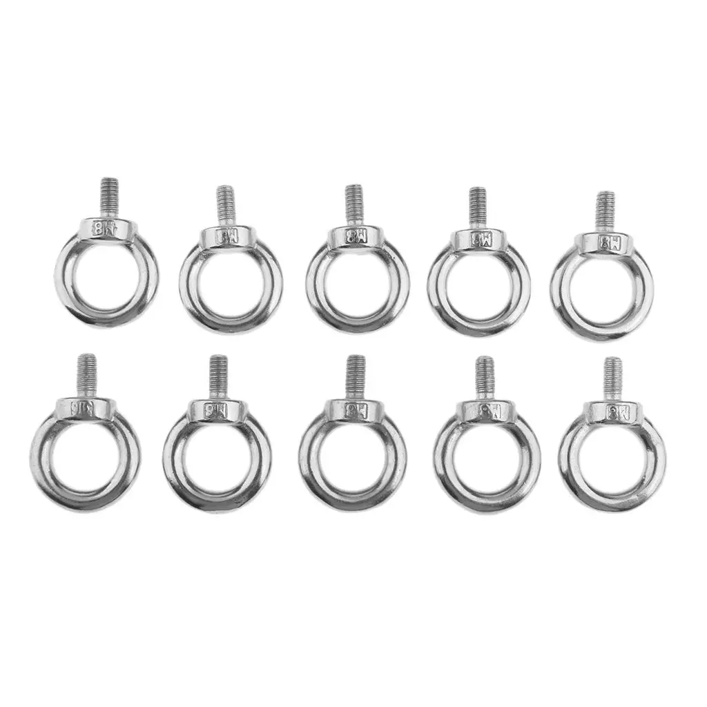 10pcs Stainless Steel Machinery Shoulder Lifting Eye  M8 8mm