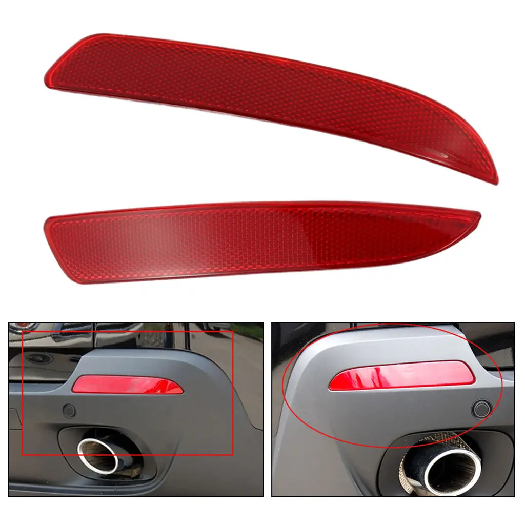 Car Rear Bumper Reflector for  X5 E70 2007-2013 Bumper Trim Reflector Marker Tail Lamp 63217158949 63217158950 Red Lens