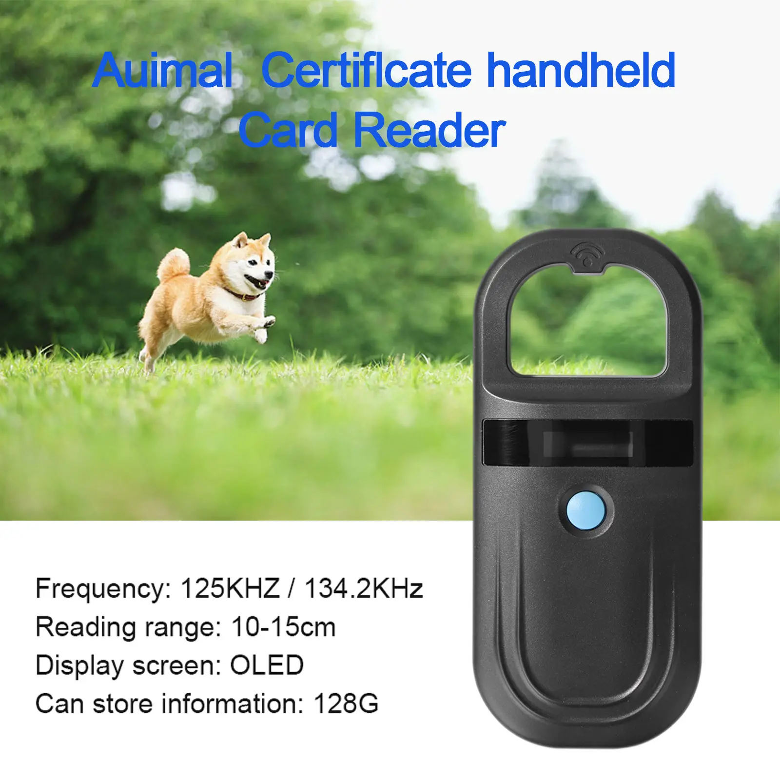 Handheld Pet Scanner 134.2KHz Information Storage RFID Fdx-B Portable Universal Pet ID Microchip Scanner for Dogs Horse Tracking