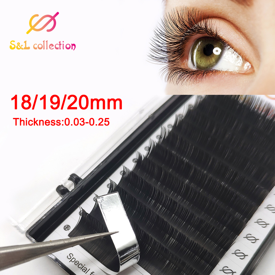 Best of 16rows / case 18, 19, 20mm Long Style Length In One Tray Maquiagem Cilios Silk Natural Individual Eyelash Extension Cosplay Make-up Reviews & Tips