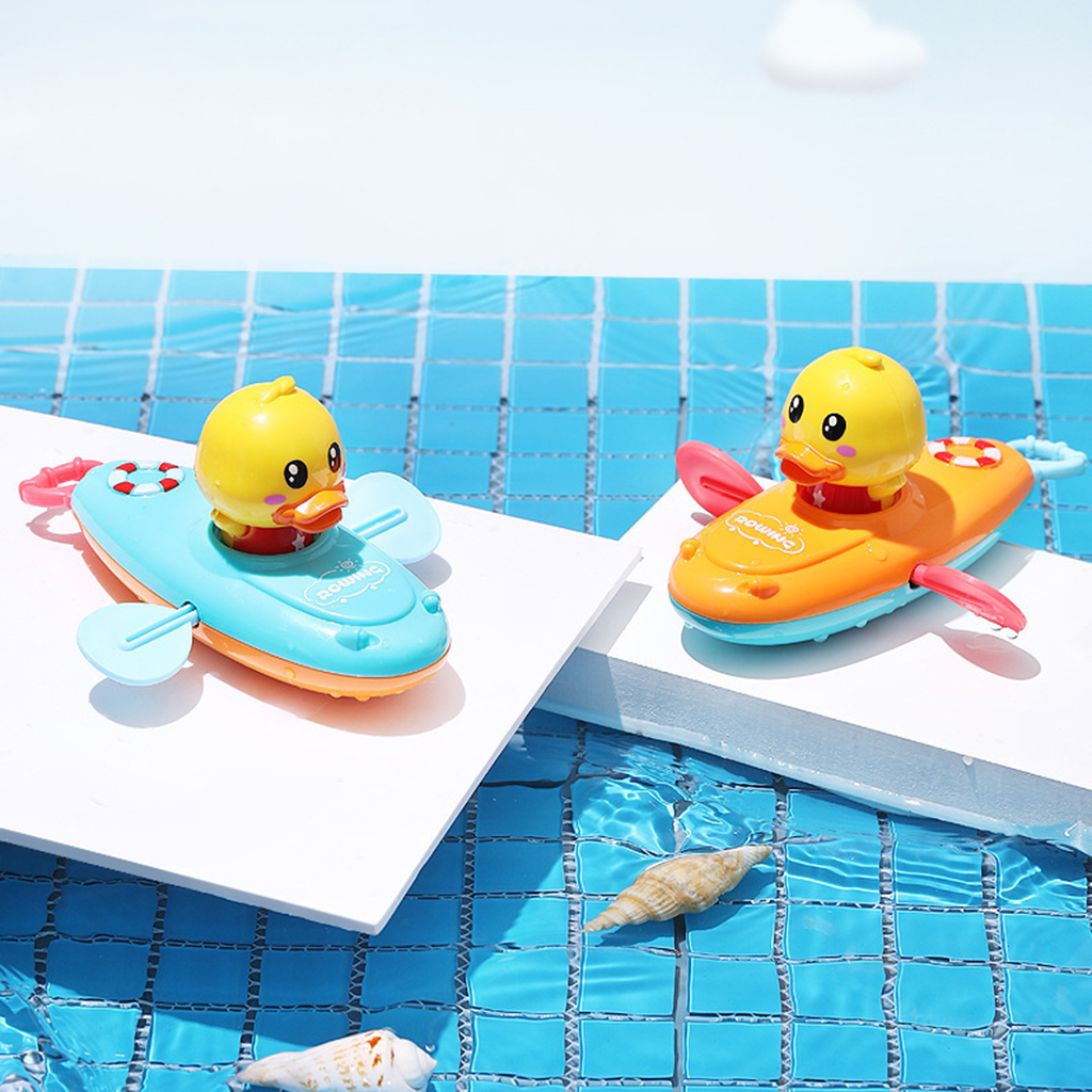 Wind Up Rowing Boat Duck Clockwork Floating Bathing Toy Water Fun for Bathtuh, Summer Inflatable Pools, Party Favors
