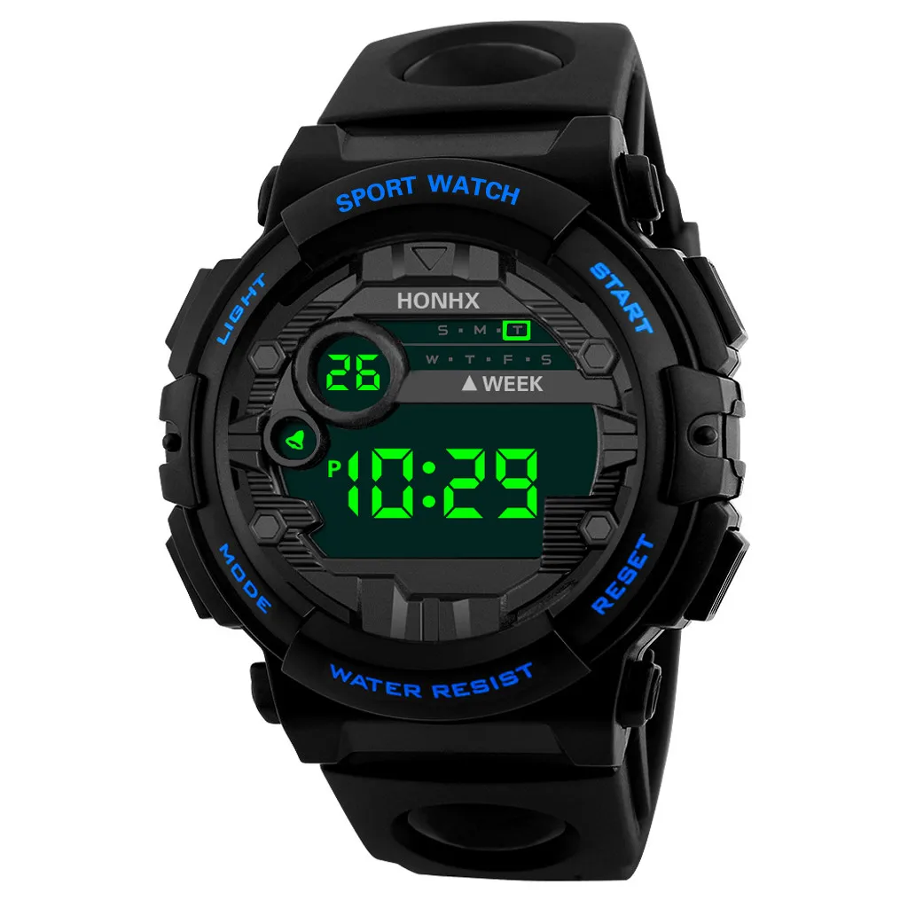 Men's Outdoor Sports Watch Waterproof Honhx Luxury Mens Digital Led Watch Date Sport Men Outdoor Electronic Watch