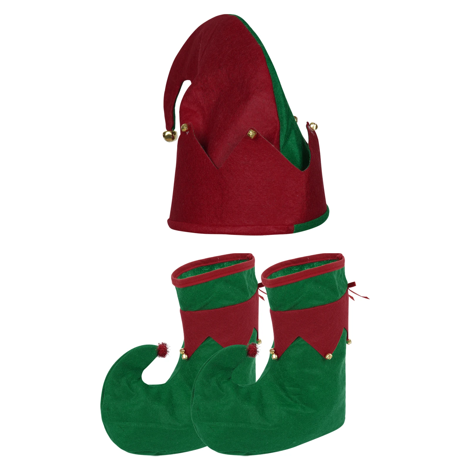 Novelty 2 Sided Red and Green Elf Hat with Jingle Bells by Clever Creations One Size Fits Most Christmas Hat for Both Kids and Adults 
