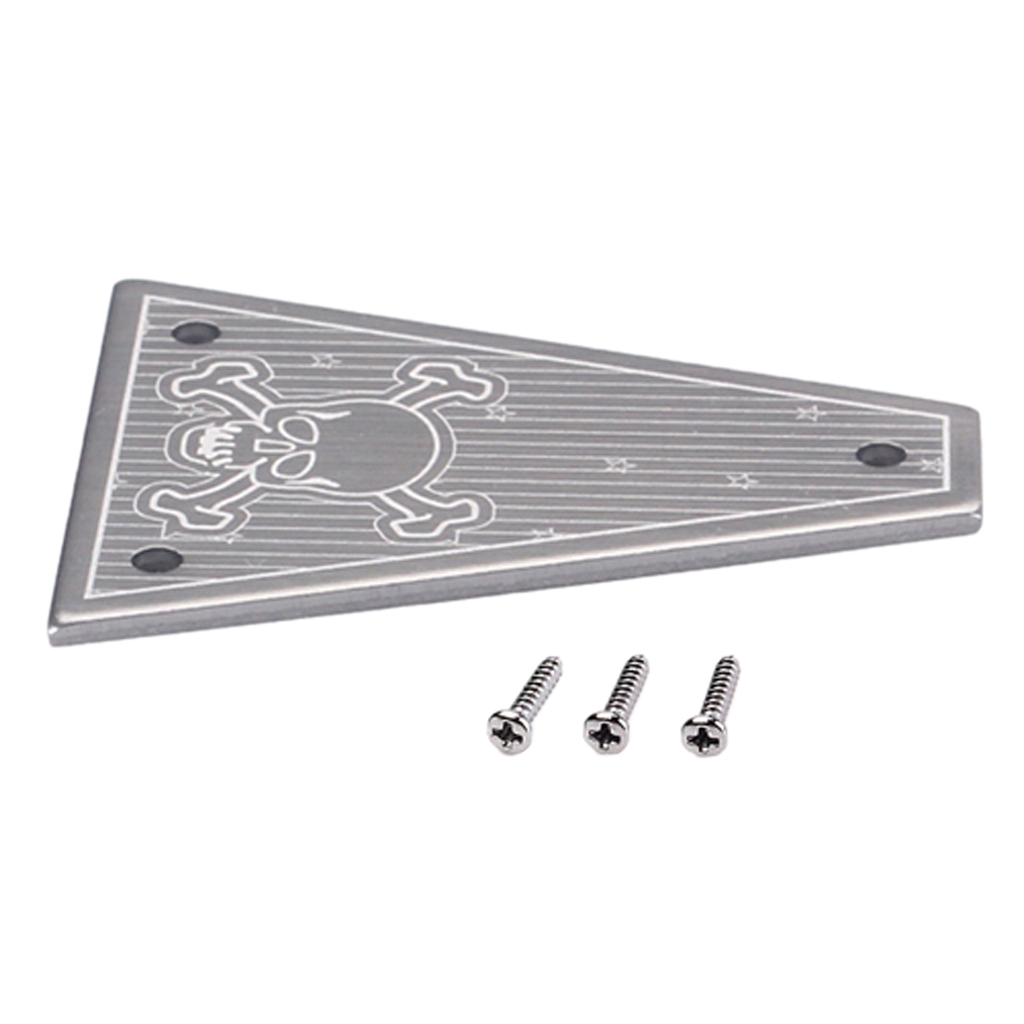Triangle Skull Head Electric Guitar  Rod Cover Plate w/ Screws Set