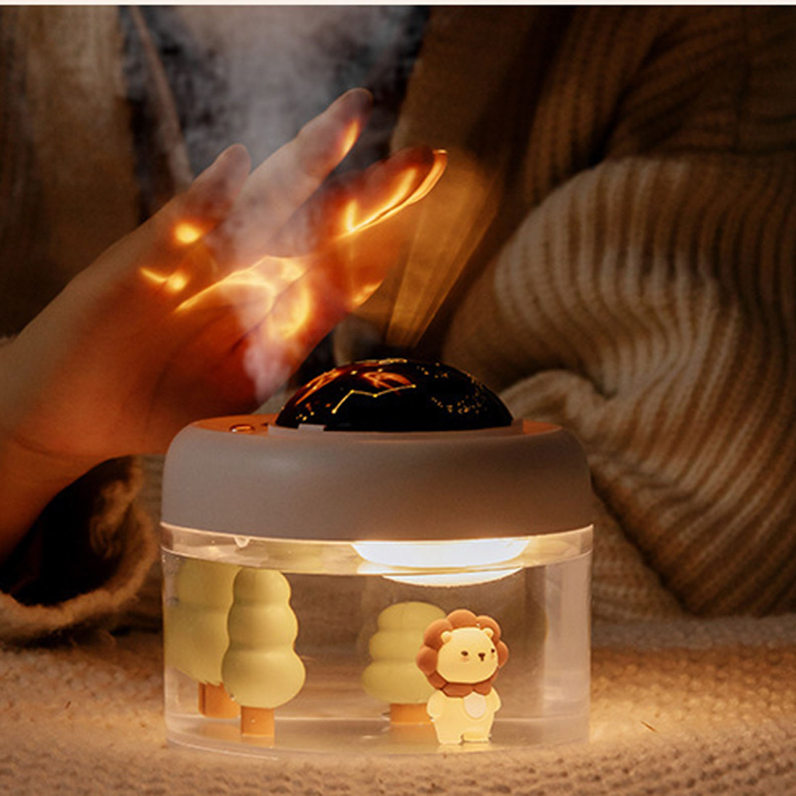 Mini Air Humidifier Aromatherapy with Projector 500ml Diffuser Night Light Function Rechargeable Cool Mist Humidifier for Car