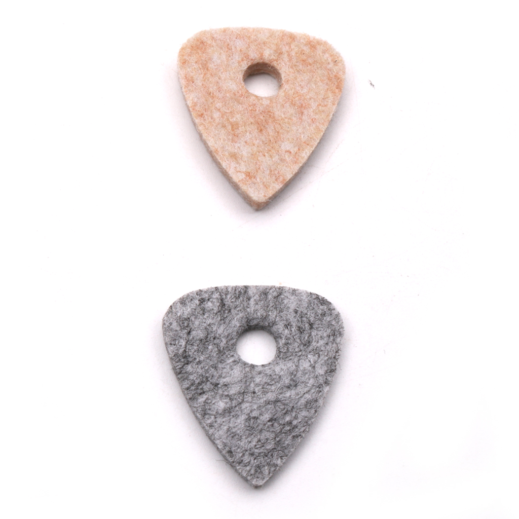 Wool Blend Ukulele Picks Pack Of 10 Felt Plectrums With Hole Cream And Gray