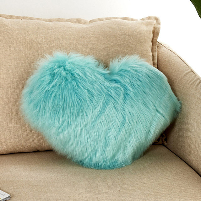 Blue Heart Shag Kids Throw Pillow + Reviews