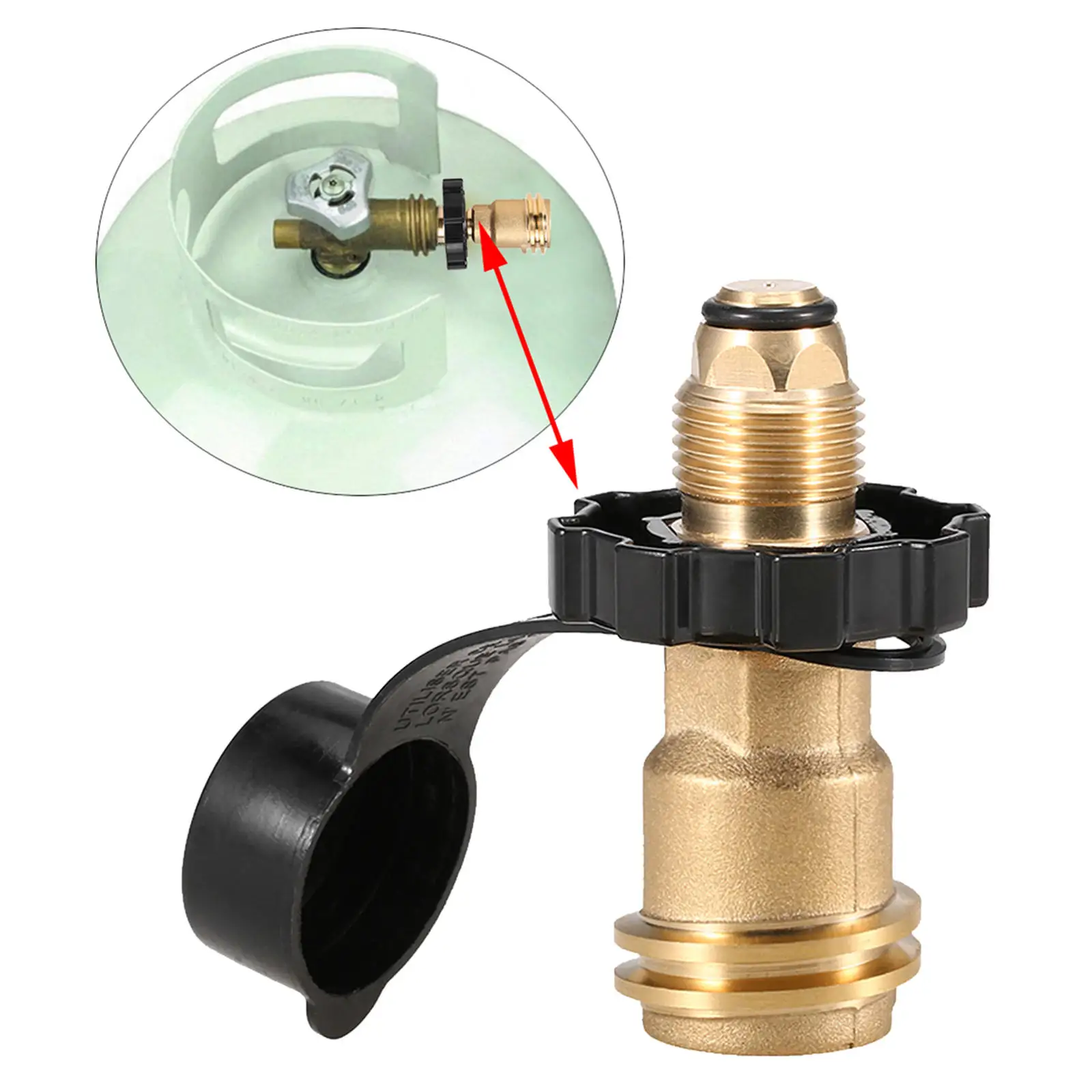 Brass Propane Tank Cylinder Adapter Convert POL to QCC1/ Type 1 Grill BBQ 50LB Pressure Regulator Connection