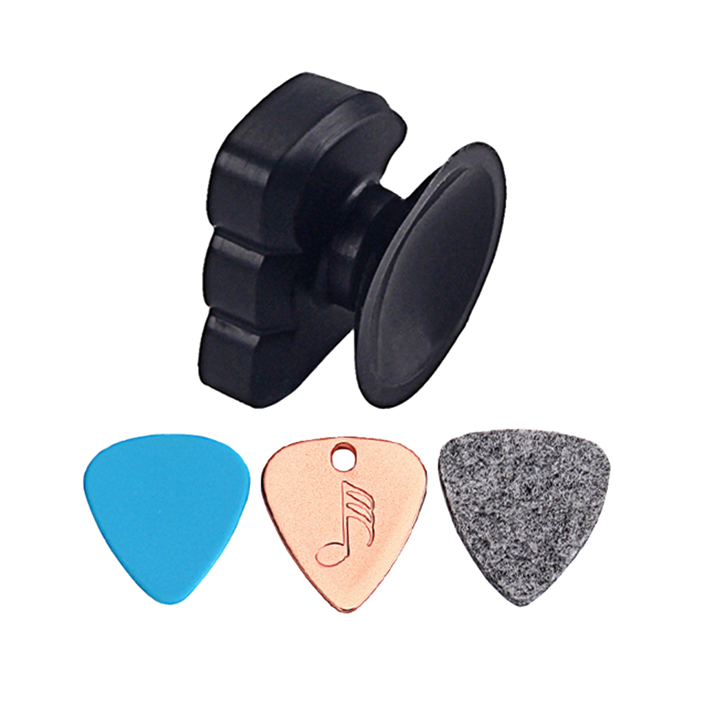 3 Pieces Acoustic Electric Guitar Bass Plectrums with Picks Clip Holder Set